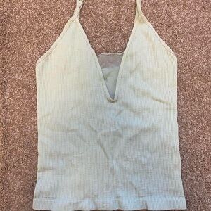 Free People Come Around Mesh Insert Cami Mint Green